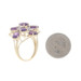 Yellow Gold Amethyst Diamond Cluster Cocktail Ring - 14k Oval 7.69ctw Floral Yellow Gold Amethyst Diamond Cluster Cocktail Ring - 14k Oval 7.69ctw Floral