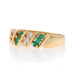 Yellow Gold Emerald Diamond Cluster Band -14k Round .42ctw Diagonal Stripes Ring Yellow Gold Emerald Diamond Cluster Band -14k Round .42ctw Diagonal Stripes Ring