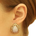 Yellow Gold Pave Diamond Large Cluster Stud Earrings - 14k Rd 2.50ctw Teardrop