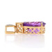 Yellow Gold Amethyst Diamond Pendant - 14k Pear 14.85ctw Milgrain