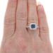 EFFY Sapphire Diamond Cluster Halo Ring - White Gold 14k Specialty Cut 1.05ctw EFFY Sapphire Diamond Cluster Halo Ring - White Gold 14k Specialty Cut 1.05ctw