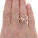 Rose Gold Morganite Diamond Halo Ring 14k Rectangular Cushion 3.70ctw Engagement