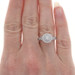 White Gold Diamond Halo Engagement Ring & Wedding Band - 10k Round 3/4ctw