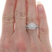 White Gold Diamond Halo Engagement Ring & Wedding Band - 10k Round 3/4ctw