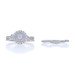 White Gold Diamond Halo Engagement Ring & Wedding Band - 10k Round 3/4ctw