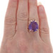 Yellow Gold Amethyst Cocktail Solitaire Ring - 14k Pear 12.75ct
