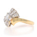Yellow Gold Diamond Retro Bypass Ring - 14k Round Brilliant .53ctw Bow Milgrain