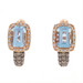 Le Vian Aquamarine Diamond Halo J-Hoop Earrings - Rose Gold 14k Emerald 2.27ctw Le Vian Aquamarine Diamond Halo J-Hoop Earrings - Rose Gold 14k Emerald 2.27ctw
