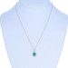 White Gold Emerald Diamond Halo Pendant Necklace 14k Pear 1.61ctw GIA Adjustable