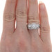 White Gold Diamond Three-Stone Halo All-in-One Engagement Ring Wedding Band 14k