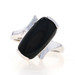 White Gold Onyx Solitaire Bypass Ring - 10k