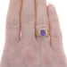 Yellow Gold Amethyst Diamond Ring - 18k Oval 1.34ctw