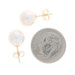Yellow Gold Cultured Pearl Stud Earrings - 14k Pierced 8.5mm - 9mm