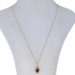 Yellow Gold Onyx Teardrop Solitaire Pendant Necklace 24" - 14k Pear Cabochon