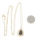 Yellow Gold Onyx Teardrop Solitaire Pendant Necklace 24" - 14k Pear Cabochon