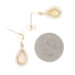 Yellow Gold Opal Dangle Earrings - 14k Pear Cabochon .52ctw Pierced