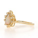 Yellow Gold Opal & Diamond Halo Ring - 14k Pear Cabochon .75ctw Cathedral
