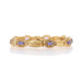 Yellow Gold Tanzanite Diamond Link Bracelet 6 3/4" -14k Oval 4.35ctw Floral Halo