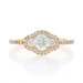 Yellow Gold Diamond Engagement Ring - 18k Round 1.00ctw Three-Stone Halo