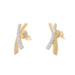 Yellow Gold Diamond X Stud Earrings - 14k Round Brilliant .10ctw Pierced