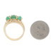 Yellow Gold Emerald Diamond Ring - 14k Oval Cabochon 2.68ctw Three-Stone