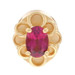 YellowGold Rhodolite Garnet Vintage Solitaire Slide Charm 14k Oval 1.00ct Flower