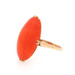 Yellow Gold Coral Vintage Cocktail Solitaire Ring - 18k Oval Cabochon Yellow Gold Coral Vintage Cocktail Solitaire Ring - 18k Oval Cabochon