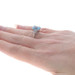 White Gold Blue Topaz & Diamond Ring - 10k Cushion Checkerboard 3.04ctw