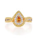 White Gold Fancy Yellowish Orange Diamond Halo Ring - 18k Pear .80ctw Engagement
