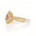 White Gold Fancy Yellowish Orange Diamond Halo Ring - 18k Pear .80ctw Engagement
