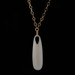 Yellow Gold Mother of Pearl Solitaire Pendant Necklace 16 3/4" - 14k Italy