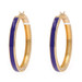 Yellow Gold Diamond Blue Enamel Hoop Earrings - 14k Round Brilliant 1.26ctw Pierced Yellow Gold Diamond Blue Enamel Hoop Earrings - 14k Round Brilliant 1.26ctw Pierced