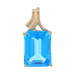 Yellow Gold Blue Topaz Solitaire Pendant - 10k Emerald Cut 12.89ct