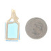 Yellow Gold Blue Topaz Solitaire Pendant - 10k Emerald Cut 12.89ct