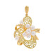 Yellow Gold Cultured Pearl Ribbon Lace Cluster Pendant - 18k Yellow Gold Cultured Pearl Ribbon Lace Cluster Pendant - 18k