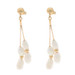 Yellow Gold Freshwater Pearl Dangle Earrings - 14k Pierced Yellow Gold Freshwater Pearl Dangle Earrings - 14k Pierced