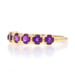 Yellow Gold Amethyst Seven-Stone Band - 14k Round .70ctw Quatrefoil Ring