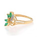 Yellow Gold Emerald Diamond Cluster Bypass Ring - 14k Marquise .38ctw