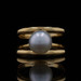 Yellow Gold Akoya Pearl Solitaire Ring - 18k Yellow Gold Akoya Pearl Solitaire Ring - 18k