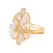 Yellow Gold Opal Diamond Cluster Cocktail Ring - 14k Marquise Cab 1.57ctw Floral