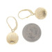 Yellow Gold Ball Dangle Earrings - 14k Ribbed Orb Pierced Yellow Gold Ball Dangle Earrings - 14k Ribbed Orb Pierced