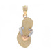 Yellow Gold Heart Flip-Flop Pendant - 14k Summer Footwear Sandal Yellow Gold Heart Flip-Flop Pendant - 14k Summer Footwear Sandal