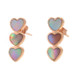 Rose Gold Mother of Pearl Heart Trio Three-Stone Journey Drop Earrings -14k Love Rose Gold Mother of Pearl Heart Trio Three-Stone Journey Drop Earrings -14k Love