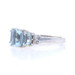 White Gold Aquamarine Diamond Ring - 14k Emerald Cut 1.36ctw Three-Stone White Gold Aquamarine Diamond Ring - 14k Emerald Cut 1.36ctw Three-Stone