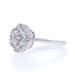 White Gold Diamond Cluster Cocktail Halo Ring - 14k Single Cut & Baguette 1/4ctw