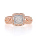 Rose Gold Diamond Double Halo Engagement Ring - 10k Princess & Single Cut 1/2ctw Rose Gold Diamond Double Halo Engagement Ring - 10k Princess & Single Cut 1/2ctw