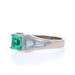 White Gold Emerald & Diamond Ring - 18k Square Step 1.74ctw Size 7 White Gold Emerald & Diamond Ring - 18k Square Step 1.74ctw Size 7