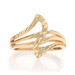 Yellow Gold Statement Bypass Ring - 10k Etched Yellow Gold Statement Bypass Ring - 10k Etched