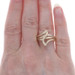 Yellow Gold Statement Bypass Ring - 10k Etched Yellow Gold Statement Bypass Ring - 10k Etched