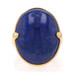 Yellow Gold Lapis Lazuli Cocktail Solitaire Ring - 14k Oval Cabochon Yellow Gold Lapis Lazuli Cocktail Solitaire Ring - 14k Oval Cabochon